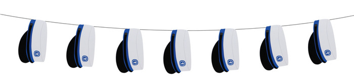 Guirlande m/studenterhuer blå